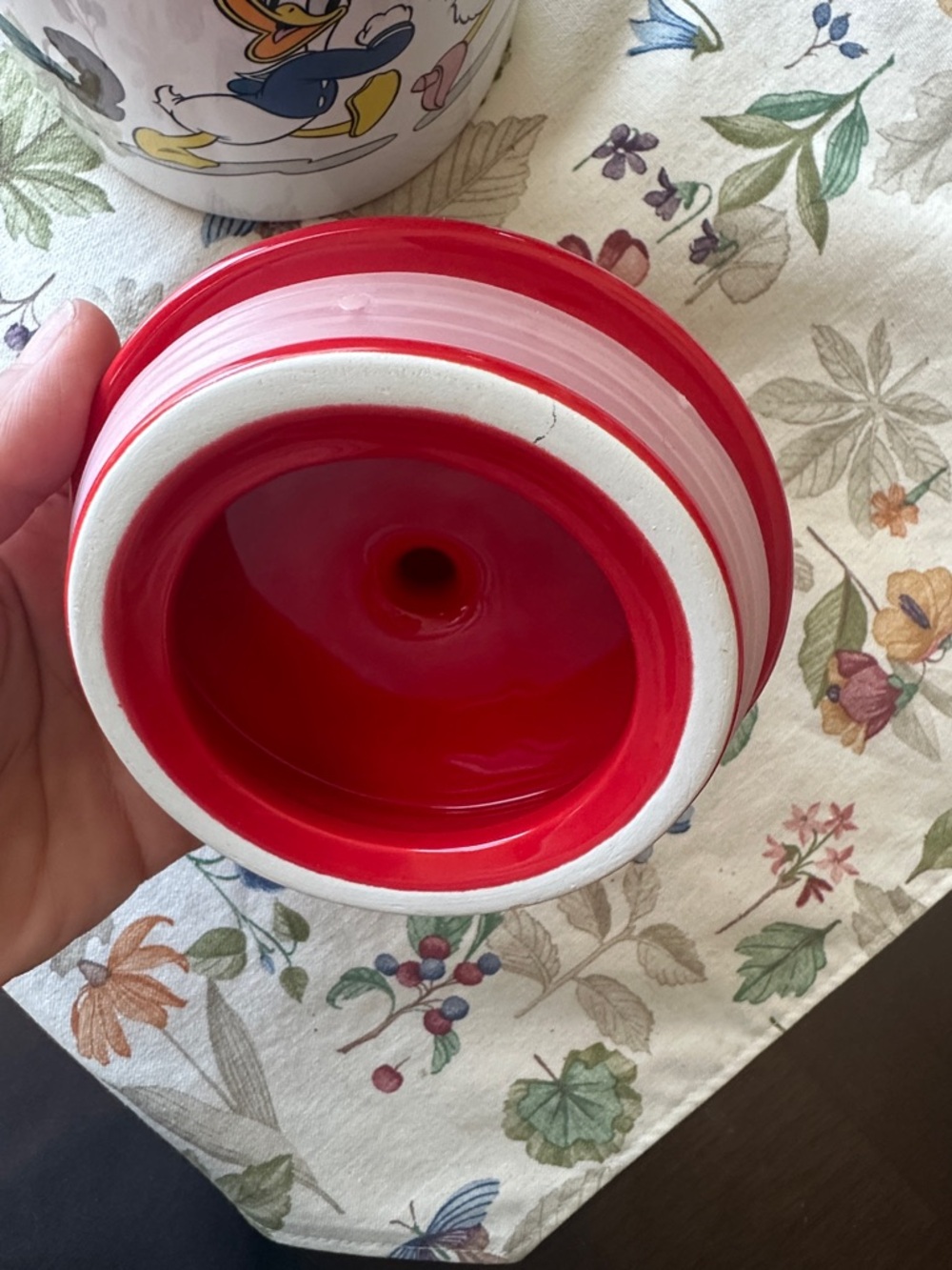 Mickey Mouse Ceramic Cookie Jar/Canister with Red Lid - Picture 7 of 9
